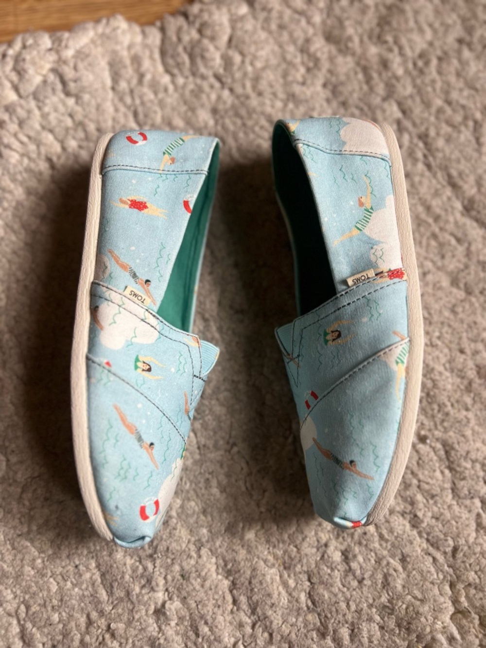 TOMS Blue Glow Swimmers Alpargata Slip On Canvas Shoes Women's 8.5 - Picture 6 of 13